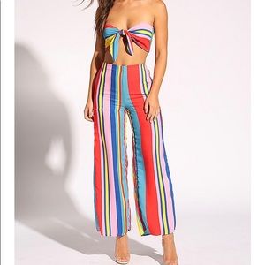 rainbow striped set